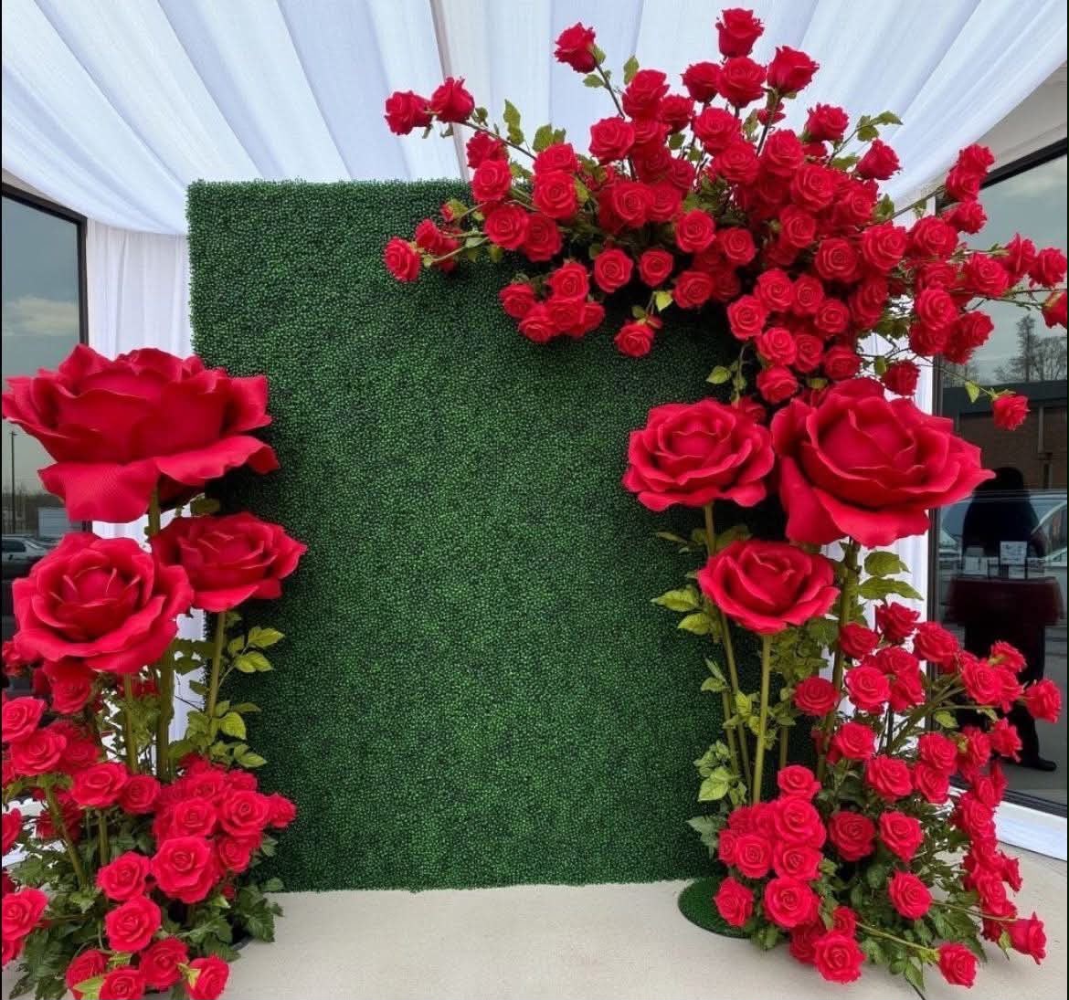 Dream Events ceremony setup with layered floral decor